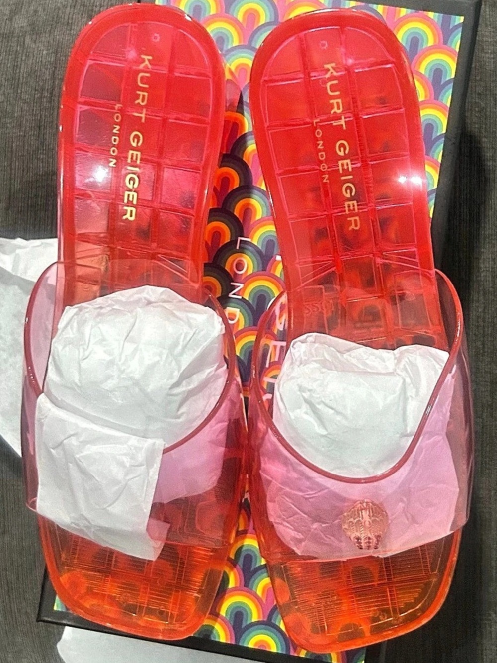 Auth Kurt Geiger Maddison Wedge Mule Pink US 10 NWT